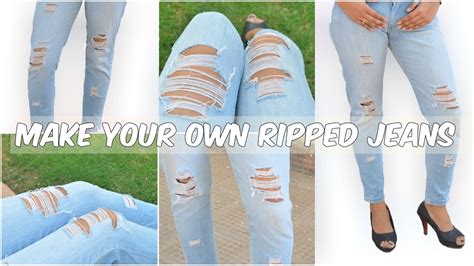 how do you rip your own jeans|ripped skinny jeans at home.